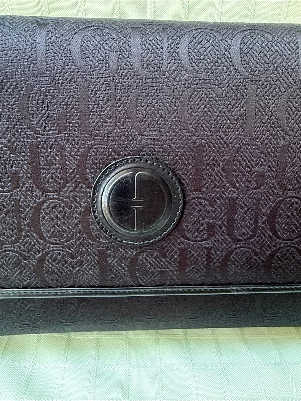 Vintage Gucci canvas/leather shoulder bag/clutch